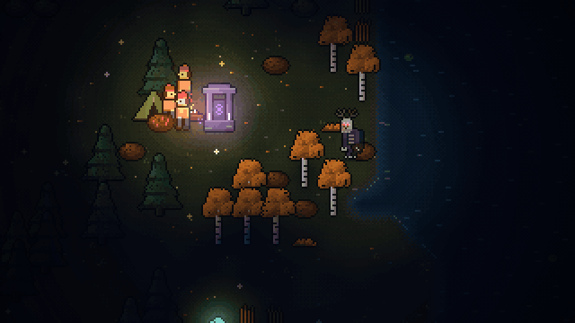 Animated clip: campers leave their fire to follow a fake cry for help