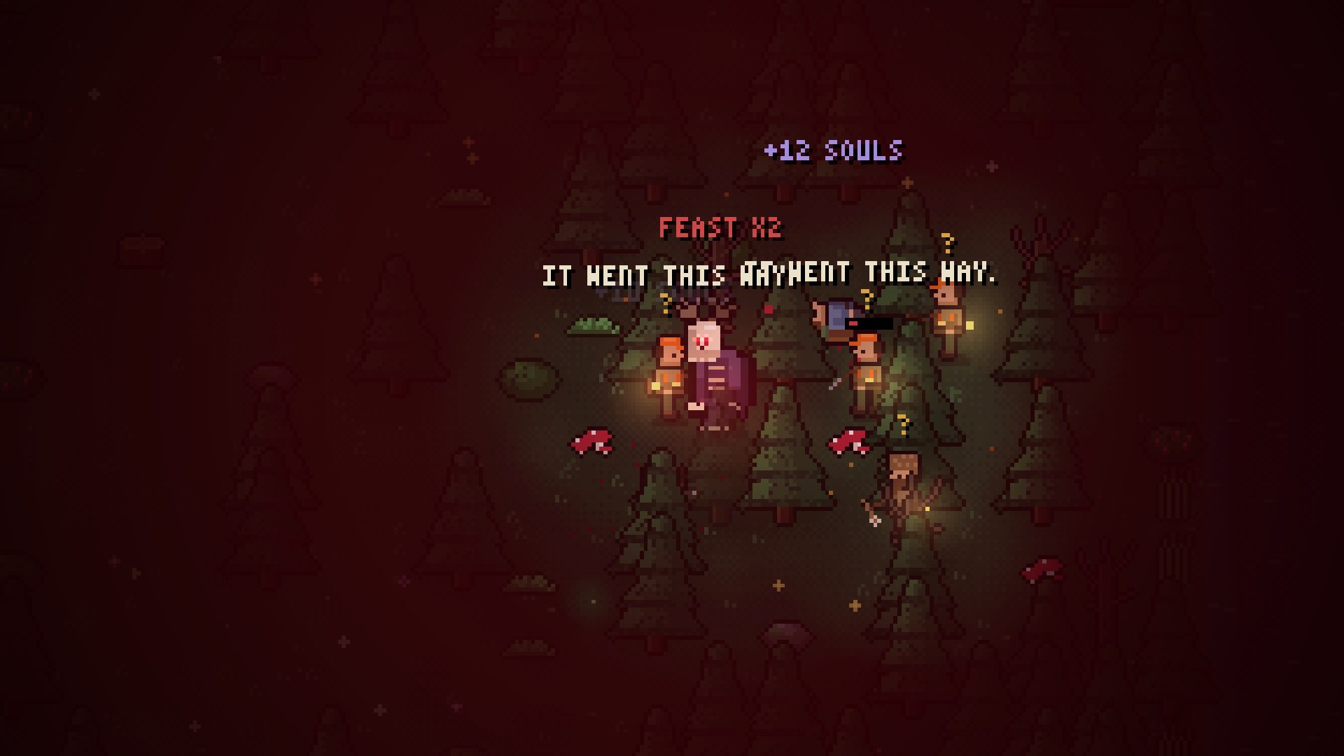 The monster in Blood Frenzy under a red blood moon